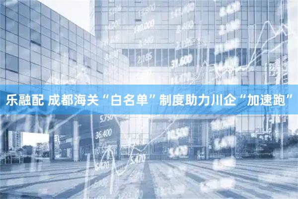 乐融配 成都海关“白名单”制度助力川企“加速跑”